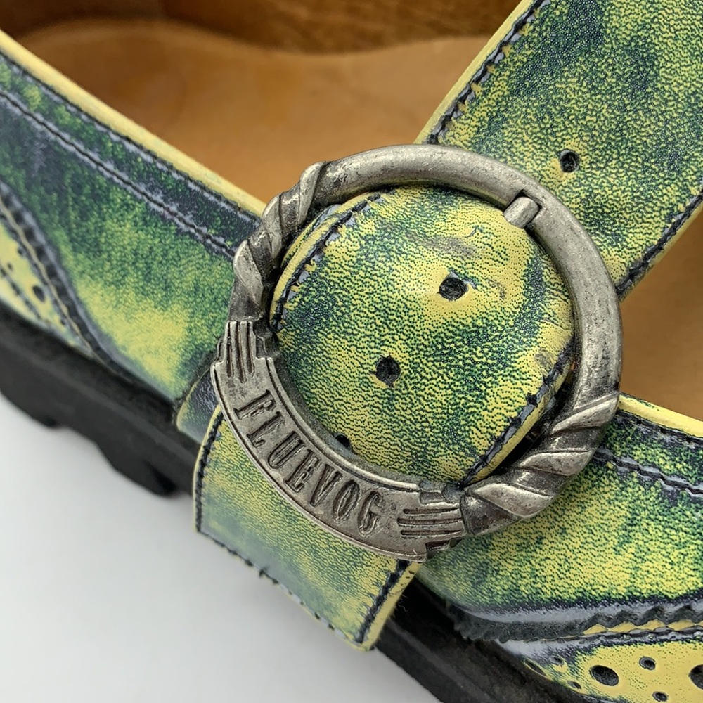 John Fluevog Acid Green Mary Jane Shoes Size 11 - Picture 9 of 13